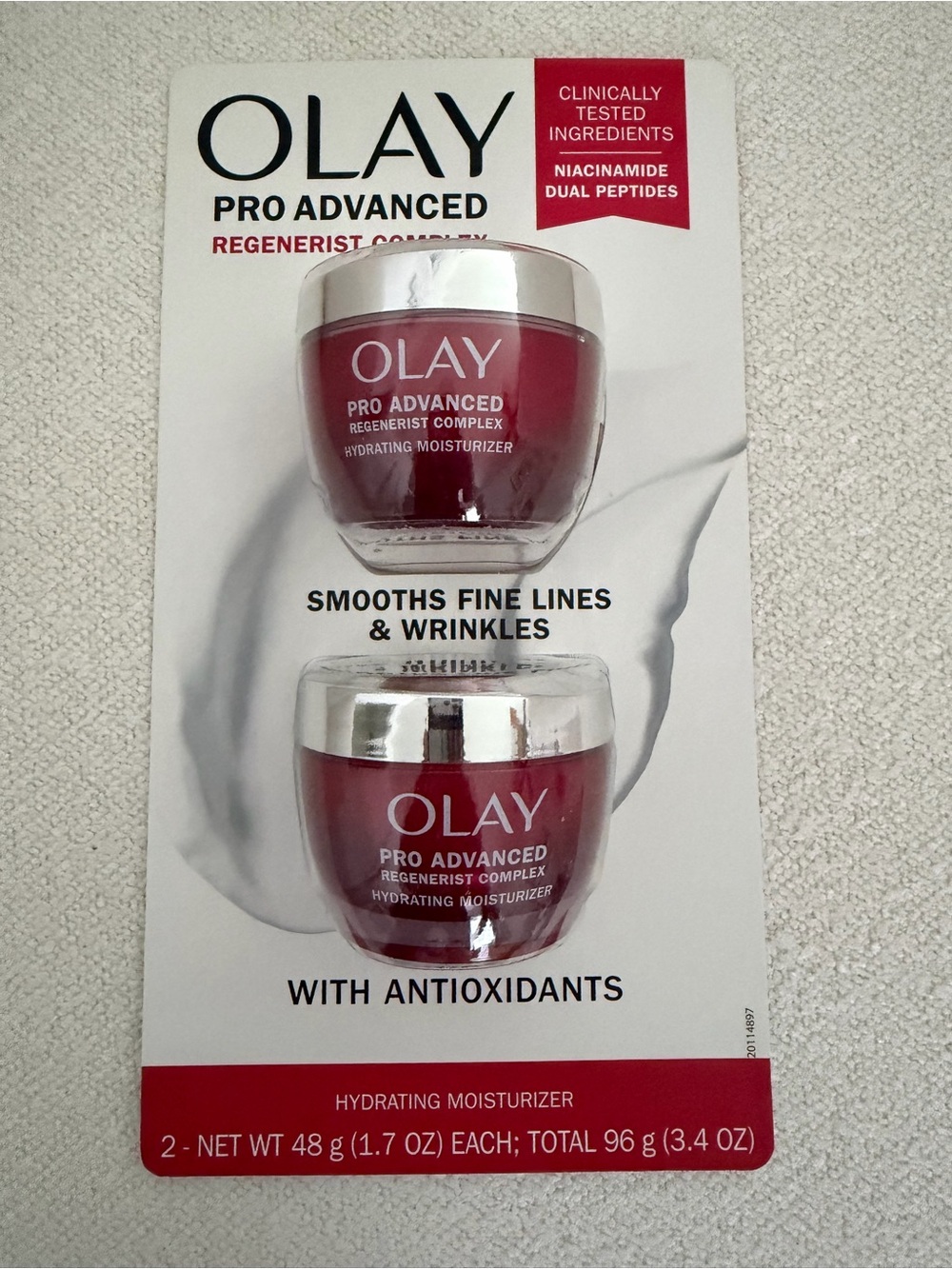 OLAY Pro Advanced Regenerist Hydrating Moisturizer Duo - Red & Silver